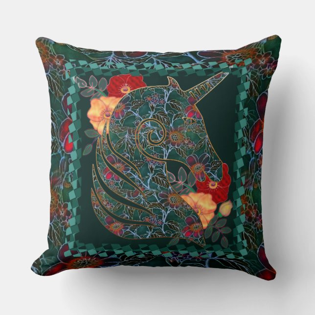 Unicorn Tapestry Kissen (Vorderseite)