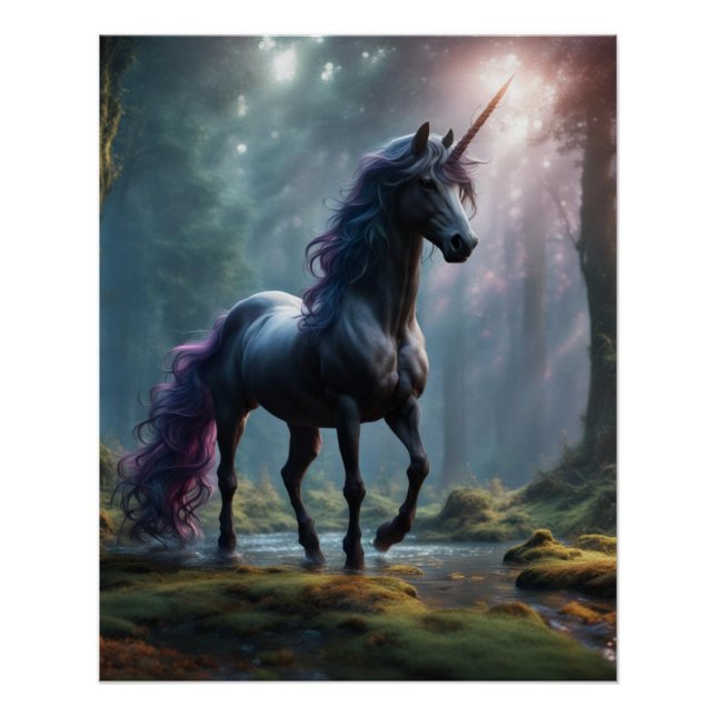 Unicorn "The Black" Poster (Vorderseite)