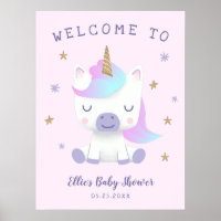 Unicorn Theme Baby Dusche Begrüßungszeichen