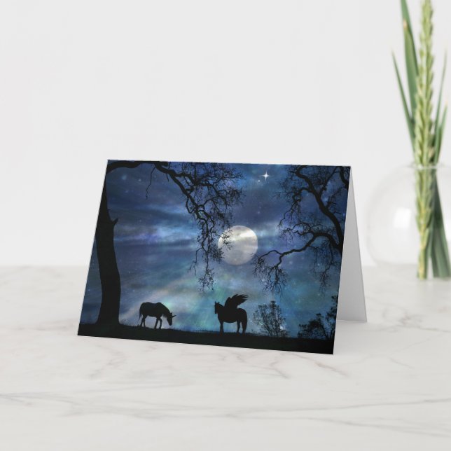 Unicorn Thinking You Hello Card Karte (Vorderseite)