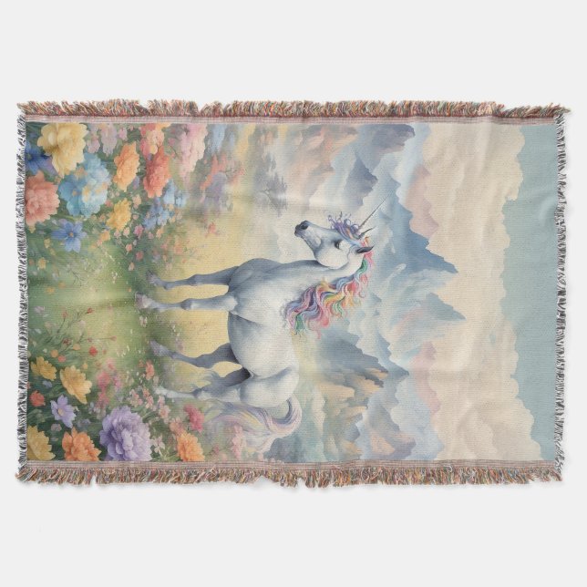 Unicorn Throw Blanket Decke (Vorderseite)