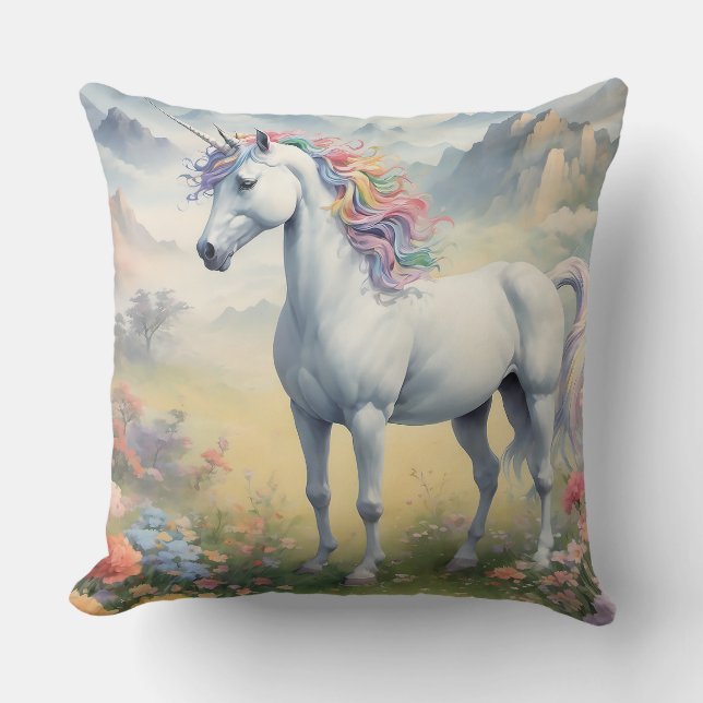 Unicorn Throw Kissen groß (Vorderseite)