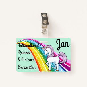 Unicorn u. Regenbogen-Vereinbarungs-Abzeichen Ausweis