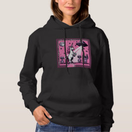 Unicorn UFO Selfie: Square Land (Pixel Art) #17 Hoodie