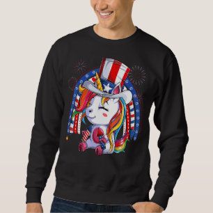 Unicorn Uncle Sam Hat US Flag 4. Juli K Sweatshirt