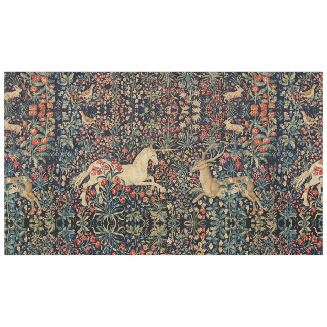 UNICORN UND DEINE, BLUME, WALDTIERE, blumenreich Tischdecke (Vorderseite (Horizontal))