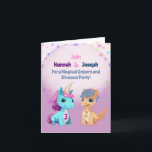 Unicorn und Dinosaurier Kids Joint Birthday Party Einladung<br><div class="desc">Treffen Sie alle Ihre Gäste, um eine Geburtstagsparty mit dieser niedlichen Einhorn und Dinosaurier-Party Einladung für Kleinkinder zu feiern. Fügen Sie Ihre Kinder Namen und Alter zu diesem lustigen Hand illustrierten Einhorn und Dino-Team, um Ihr Party zu personalisieren laden und erstellen Sie ein magisches und einzigartiges Party, dass Ihre Kinder...</div>
