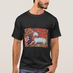 UNICORN-UND FANTASIE-BLUMEN, BLUMENmotiv-MONOGRAMM T-Shirt