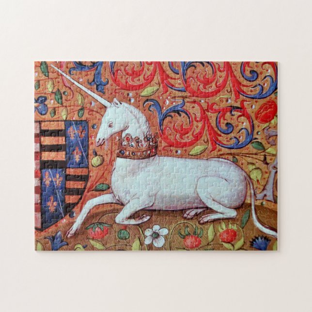 UNICORN UND MEDIEVA FANTASY BLUME, FLORALMOTIFS (Horizontal)