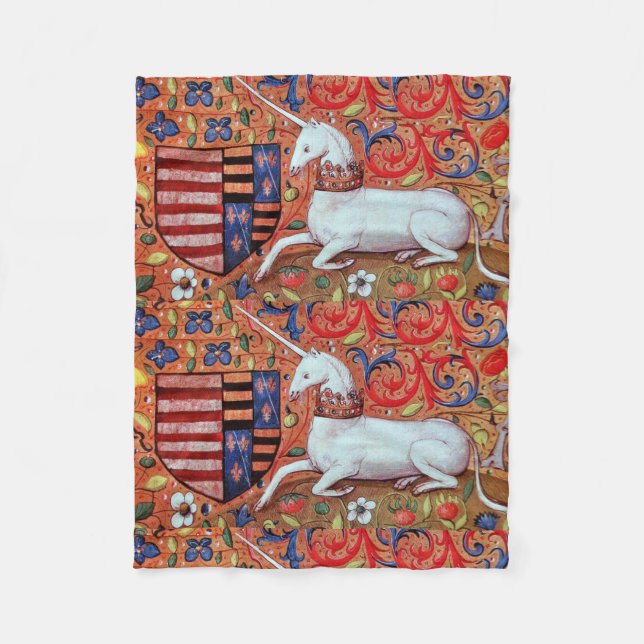 UNICORN UND MEDIEVA FANTASY BLUME, FLORALMOTIFS FLEECEDECKE (Vorderseite)