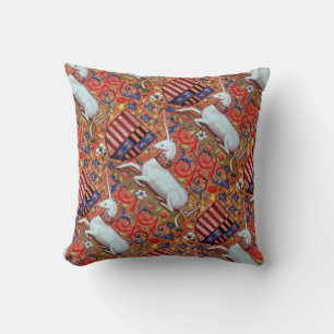 UNICORN UND MEDIEVA FANTASY BLUME, FLORALMOTIFS KISSEN