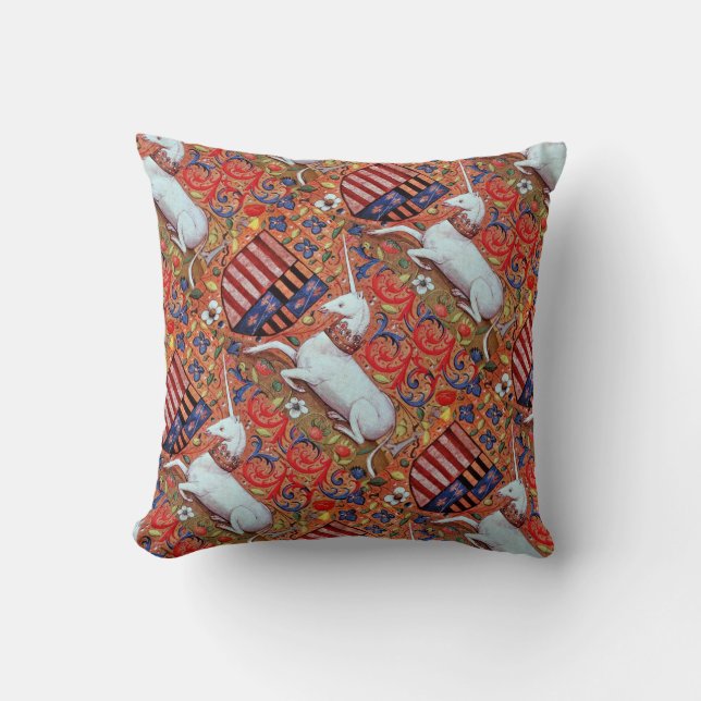 UNICORN UND MEDIEVA FANTASY BLUME, FLORALMOTIFS KISSEN (Vorderseite)
