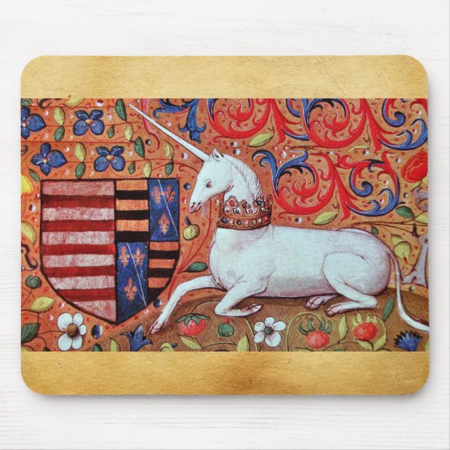 UNICORN UND MEDIEVA FANTASY BLUME, FLORALMOTIFS MOUSEPAD (Vorne)