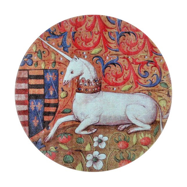 UNICORN UND MEDIEVA FANTASY BLUME, FLORALMOTIFS SCHNEIDEBRETT (Vorderseite)