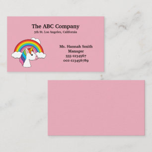 Unicorn und Regenbogen w Clouds Kawaii Personali Visitenkarte