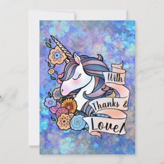 Unicorn und Scrollwork Dankeschön-Karten Dankeskarte
