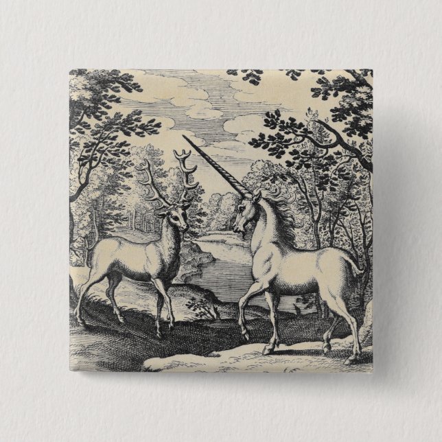 Unicorn und Stag Large Button (Vorderseite)