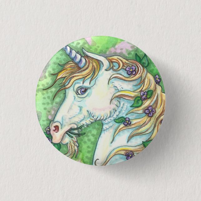 UNICORN UND VIOLETS, FANTASY HORSE BUTTON Button (Vorderseite)