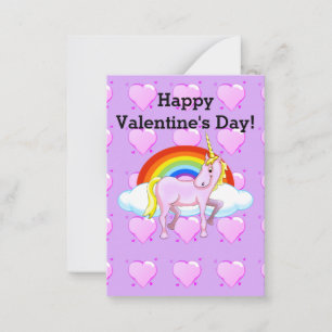 Unicorn Valentine Mitteilungskarte