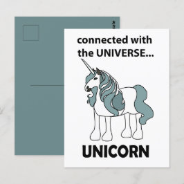 Unicorn verbunden mit dem Universum Unicorn Postkarte