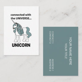 Unicorn verbunden mit dem Universum Unicorn Visitenkarte