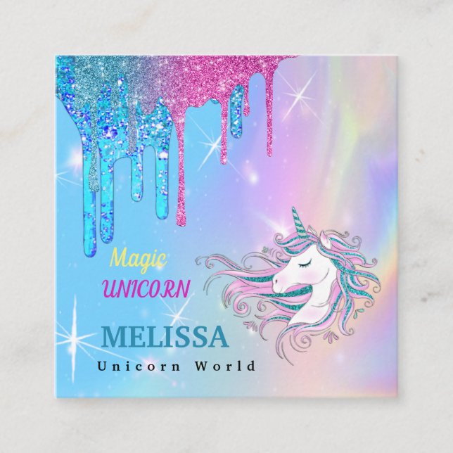 Unicorn-Visitenkarte Quadratische Visitenkarte (Vorderseite)