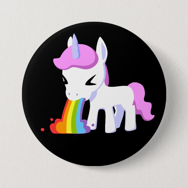UNICORN VOMIT RAINBOW BIG BUTTON (Vorderseite)