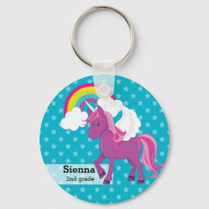 Unicorn * Wählen Sie Ihre Hintergrundfarbe Schlüsselanhänger