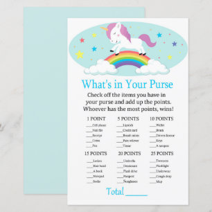 Unicorn Was ist in Ihrem Geldbeutel Baby Dusche
