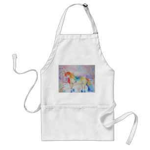 Unicorn Wasserfarben Malerei Kunst, Küche Schürze