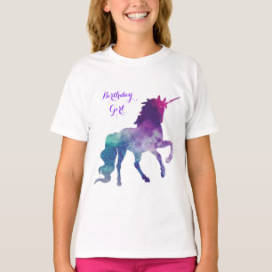 Unicorn Watercolor Silhouette   Geburtstagskranz T-Shirt