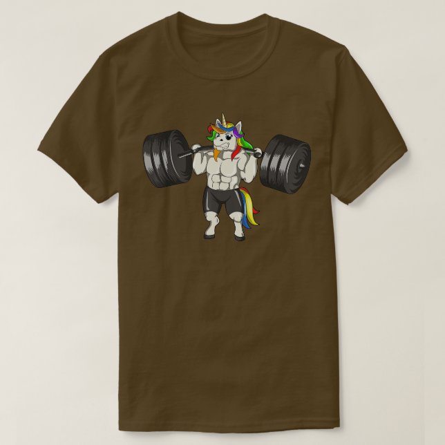 Unicorn Weightlift Deadlift Funny Workout Fitne T-Shirt (Design vorne)
