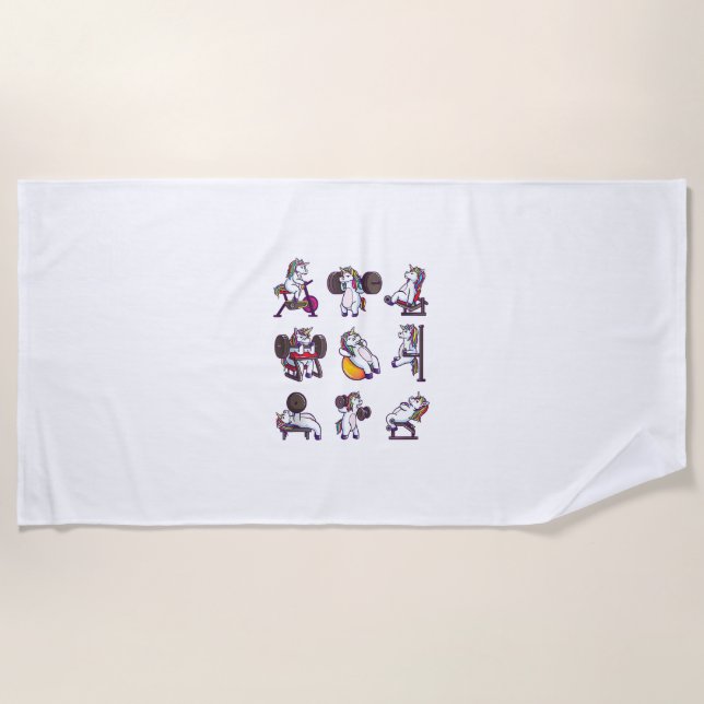 Unicorn Weightlift PowerHub Gym Workout Gir Strandtuch (Vorderseite)