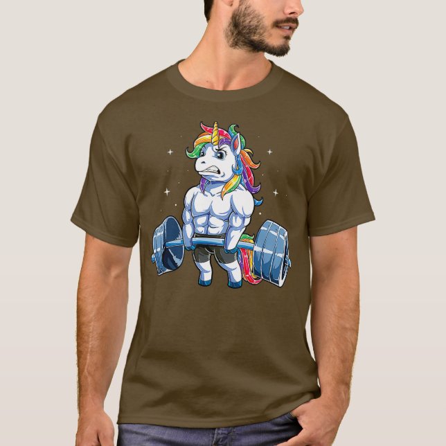 Unicorn Weightlift T Shirt Deadlift Fitness (Vorderseite)