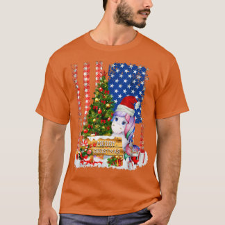 Unicorn Weihnachtsmannmütze & Xmas Tree American F T-Shirt