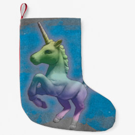 Unicorn-WeihnachtsStrumpf (blauer Nebelfleck) Kleiner Weihnachtsstrumpf