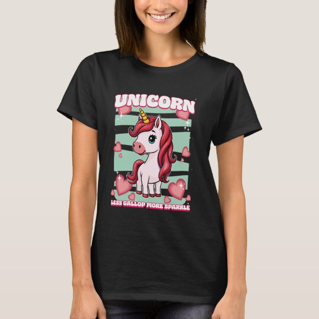 Unicorn Weniger Galopp Frische Pasta machen T-Shirt (Vorderseite)
