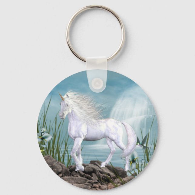 Unicorn White Beauty Schlüsselanhänger (Vorderseite)