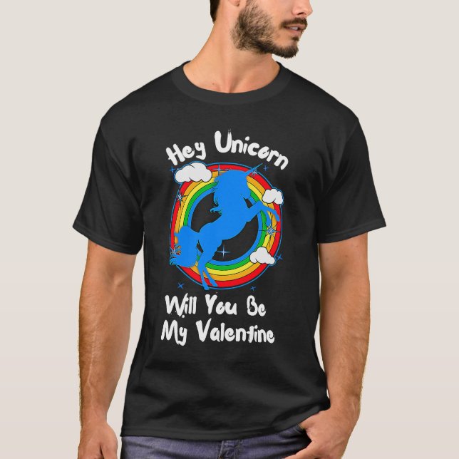 Unicorn wird mein Valentiner Spaß Rainbow Valen se T-Shirt (Vorderseite)