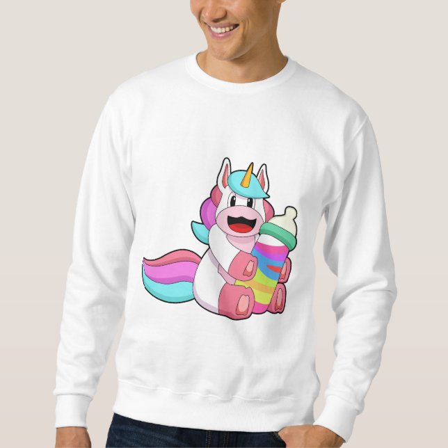 Unicorn with Baby bottle.PNG Sweatshirt (Vorderseite)