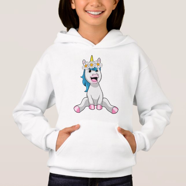 Unicorn with Flowers Daisy Hoodie (Vorderseite)