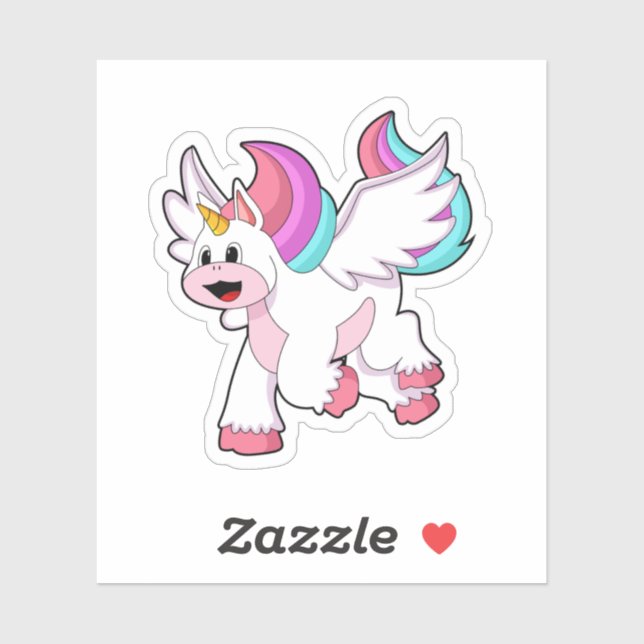 Unicorn with Wing.PNG Aufkleber (Blatt)