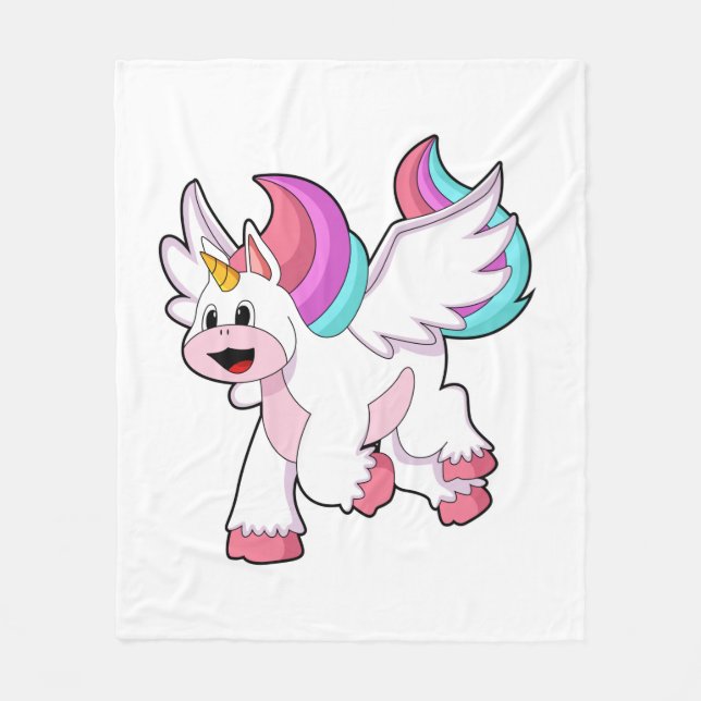 Unicorn with Wing.PNG Fleecedecke (Vorderseite)