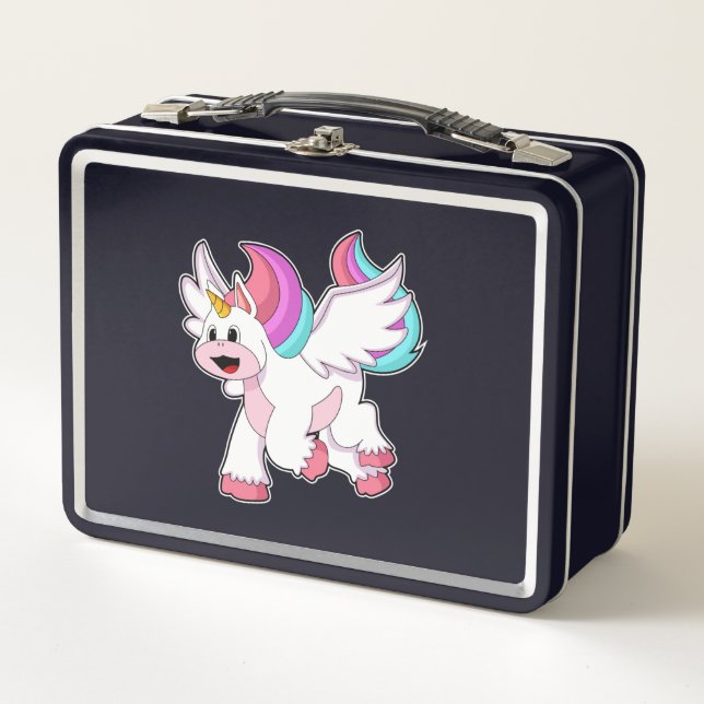 Unicorn with Wing.PNG Metall Brotdose (Vorderseite)
