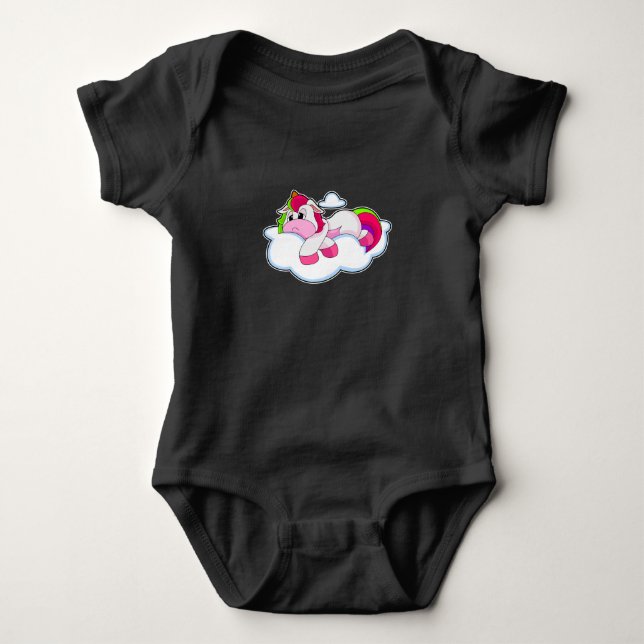 Unicorn Wolken Baby Strampler (Vorderseite)