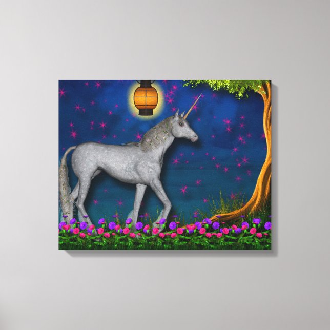 Unicorn World Wrapped Canvas Leinwanddruck (Vorderseite)