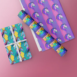 Unicorn Wrapping Paper - Unicorn Art Gift Wrap Geschenkpapier Set