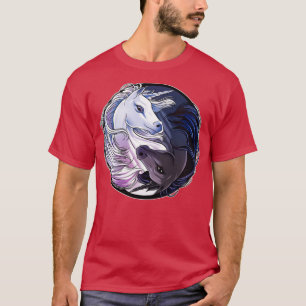 Unicorn Yin Yang Funny Yoga Einhorn Männer Frauen T-Shirt