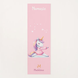 Unicorn Yoga Pose Rosa Fun Name Monogramm Yogamatte