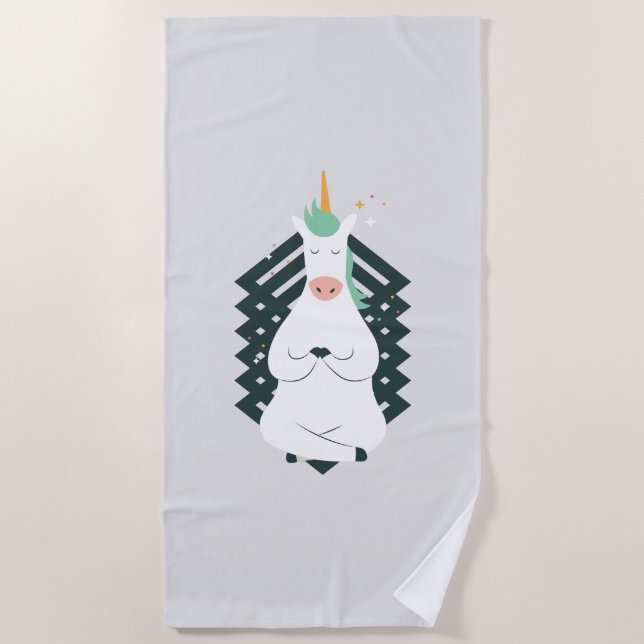 Unicorn Yoga Strandtuch (Vorderseite)